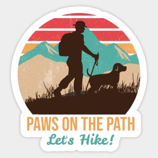 Hiking with a dog Sticker